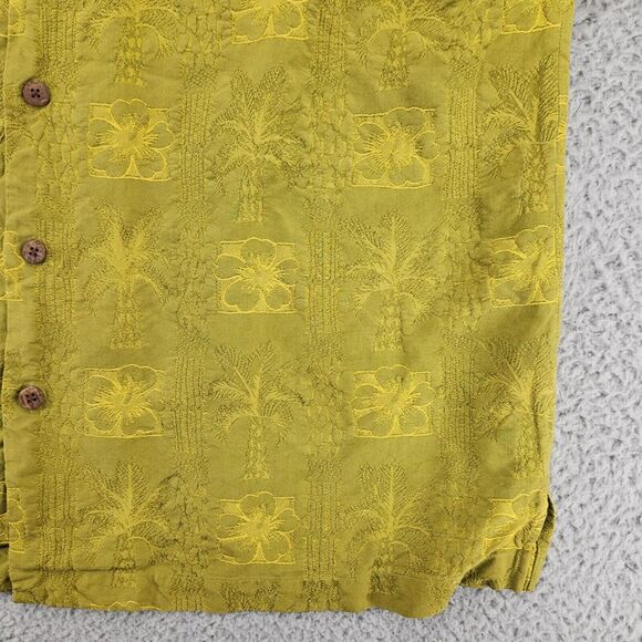 Tommy Bahama‎ Shirt Mens XL Green Silk Floral Textured Camp Collar Relax Aloha - Picture 5 of 8